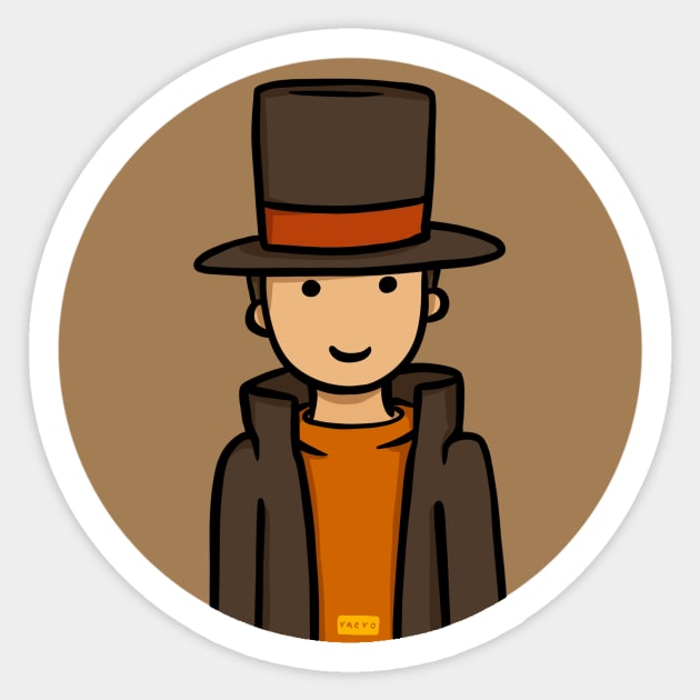 Hershel Layton (Chibi Version) Sticker by raeroart